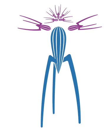 The Juicer, Ben D. Sawyer's emblem: a citrus press with violet fronds