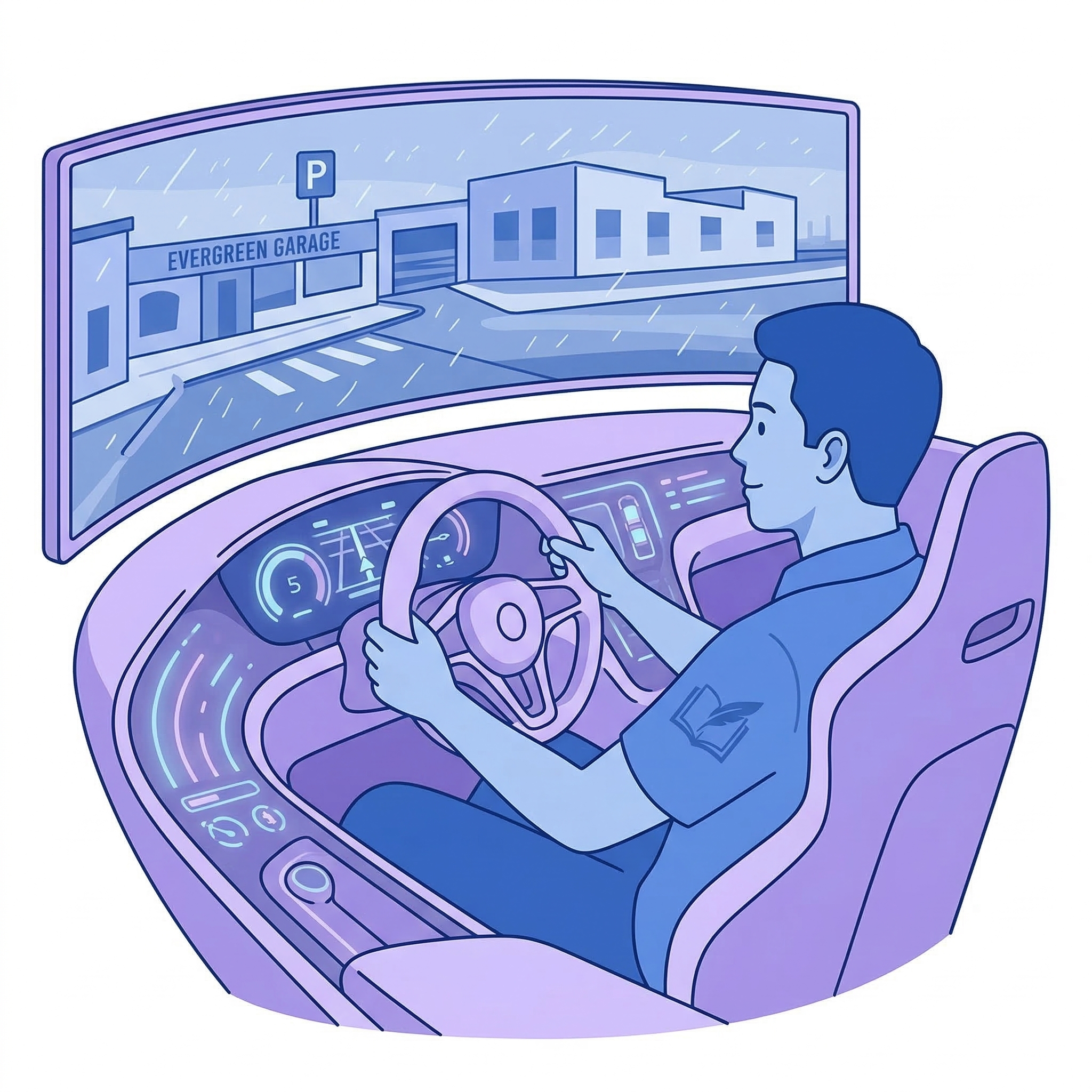 image of a man using a driving simulator